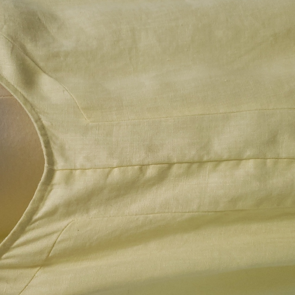 J Jill Love Linen butter-yellow linen midi dress with‎ pockets size large - Picture 7 of 14